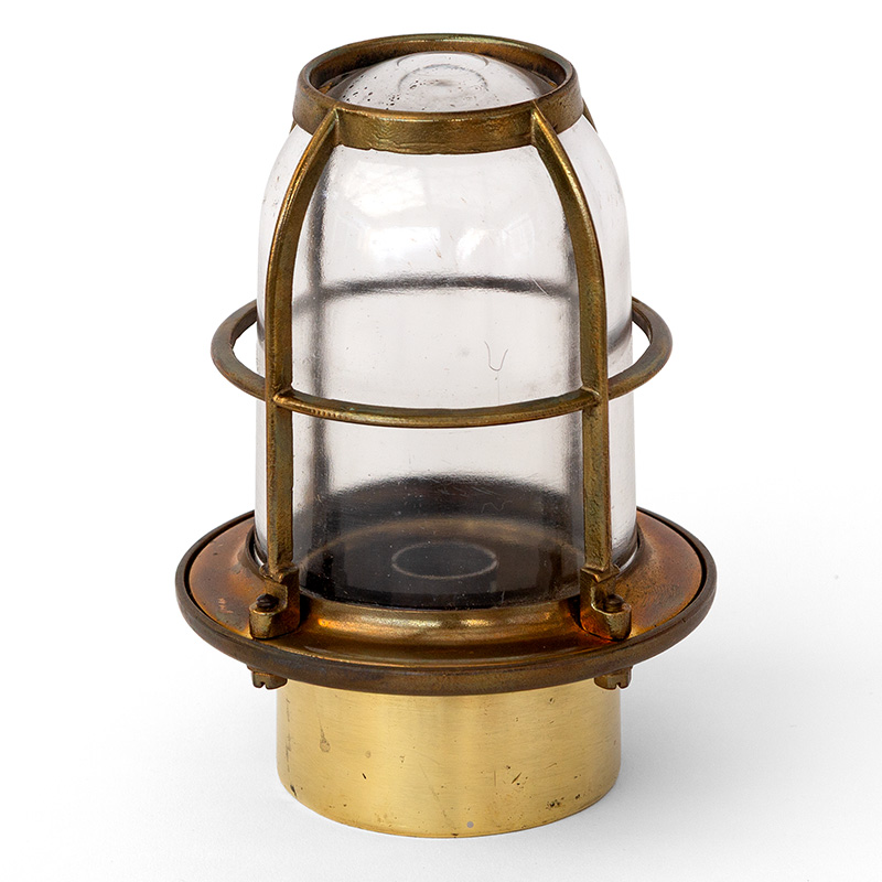 Pair of Cast Brass Indoor Nautical Flush Mounted Bulkhead Lights