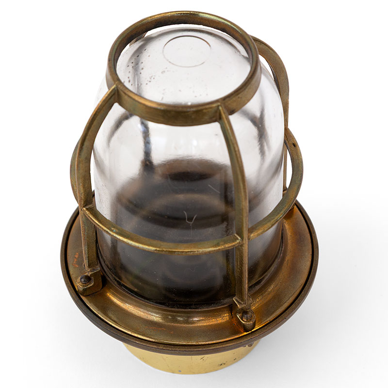 Pair of Cast Brass Indoor Nautical Flush Mounted Bulkhead Lights