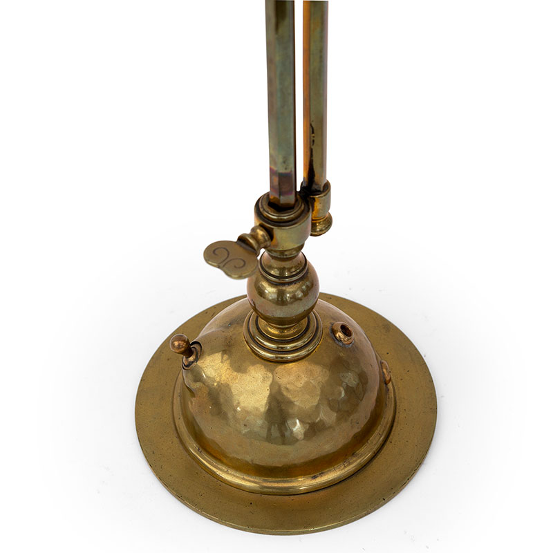Art Nouveau Cast Brass Desk Lamp on a Telescopic Column with Cut Away Brass Shade