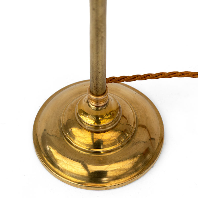 Art Deco Brass Table Lamp with an Opal Semi Circular Glass Shade