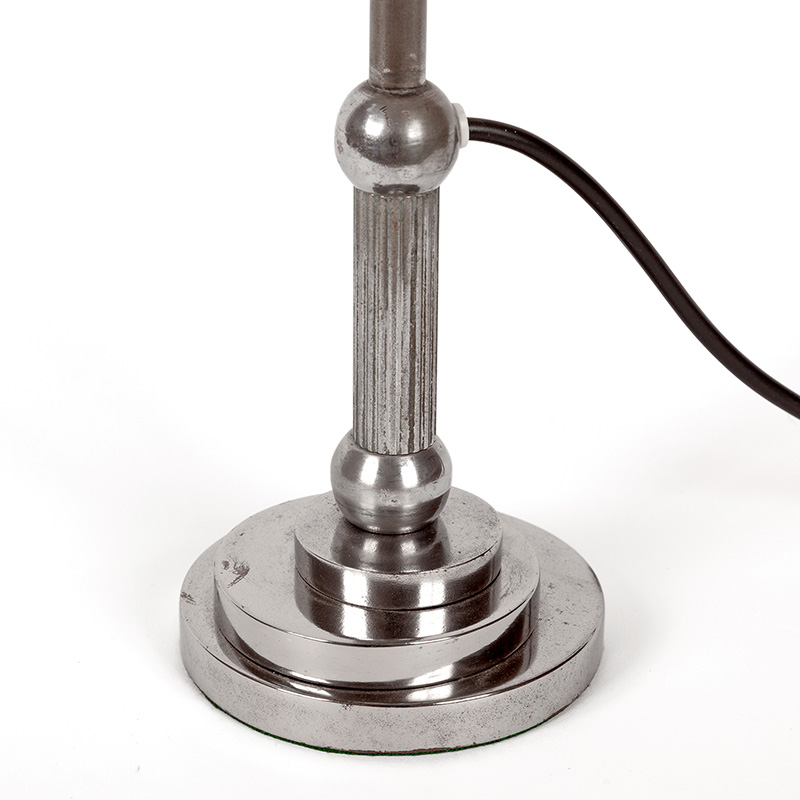 Art Deco Chromium Plated Table Light with Enclosed Opal Globe Shade