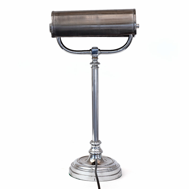 Art Deco Adjustable Desk Lamp with Trough Shaped Shade