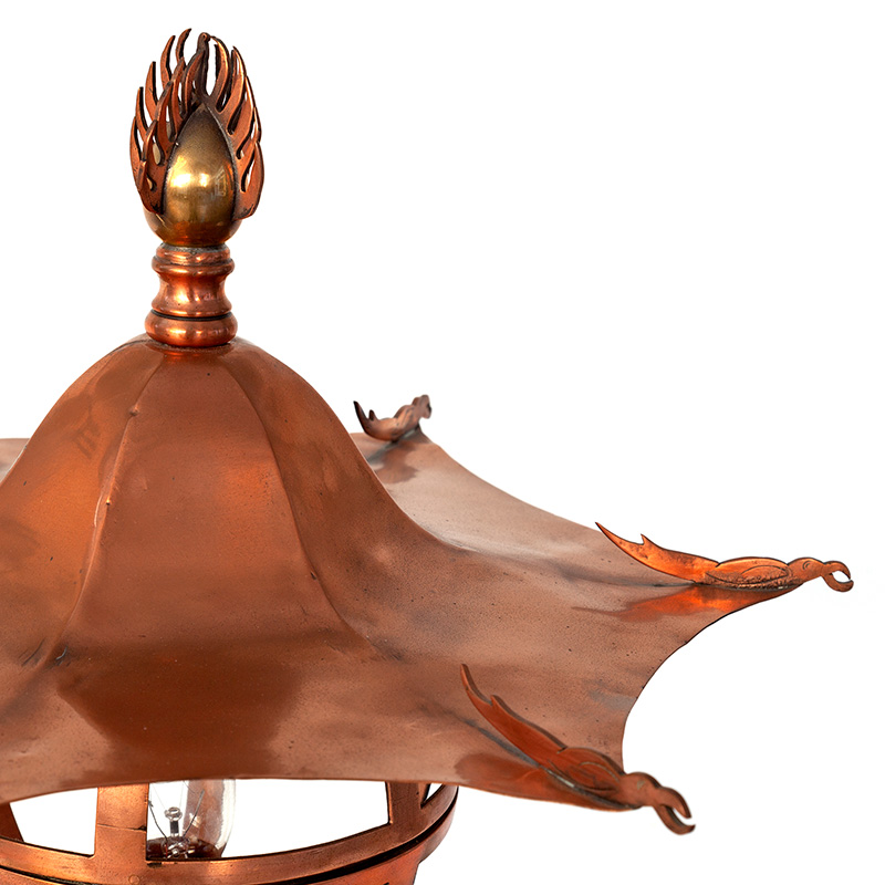 Pagoda Copper Table Lamp