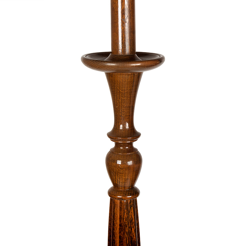 Art Deco Wooden Floor Lamp with Decorative Parchment and Vellum Lamp Shade